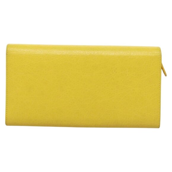 BALENCIAGA Long Wallet Leather Yellow 233599 Auth SW1010 - Picture 3 of 16